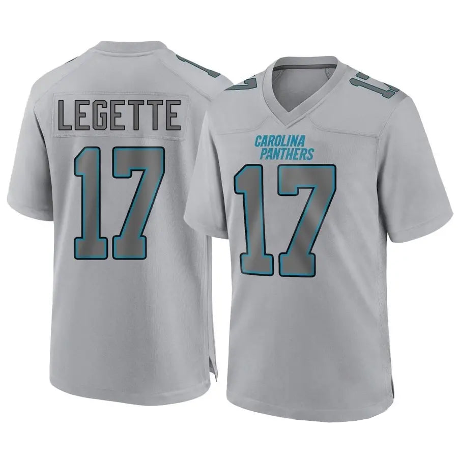 Odoa C.Panthers #17 Xavier Legette Player Grey Atmosphere Fashion Stitched  Jerseys