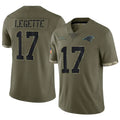 Odoa C.Panthers #17 Xavier Legette Player Salute To Service Olive Stitched Jerseys