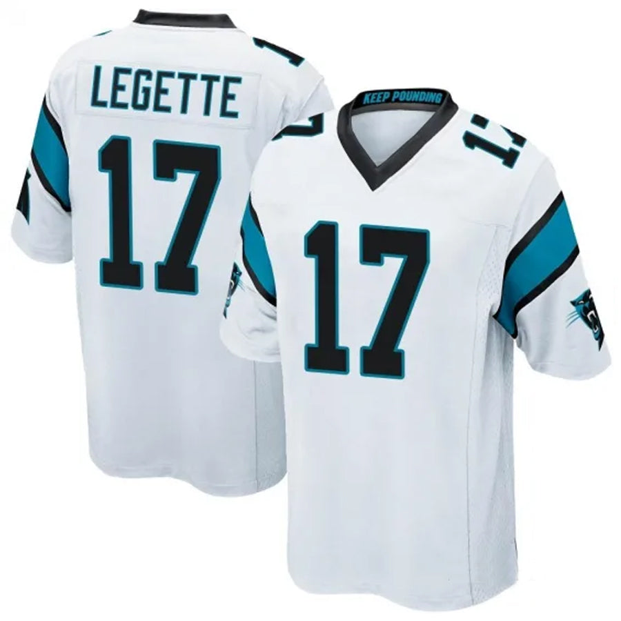 Odoa C.Panthers #17 Xavier Legette Player White Home Game Stitched Jerseys