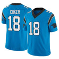 Odoa C.Panthers #18 Jalen Coker Player Blue Vapor F.U.S.E. Limited Home Game Stitched Jerseys