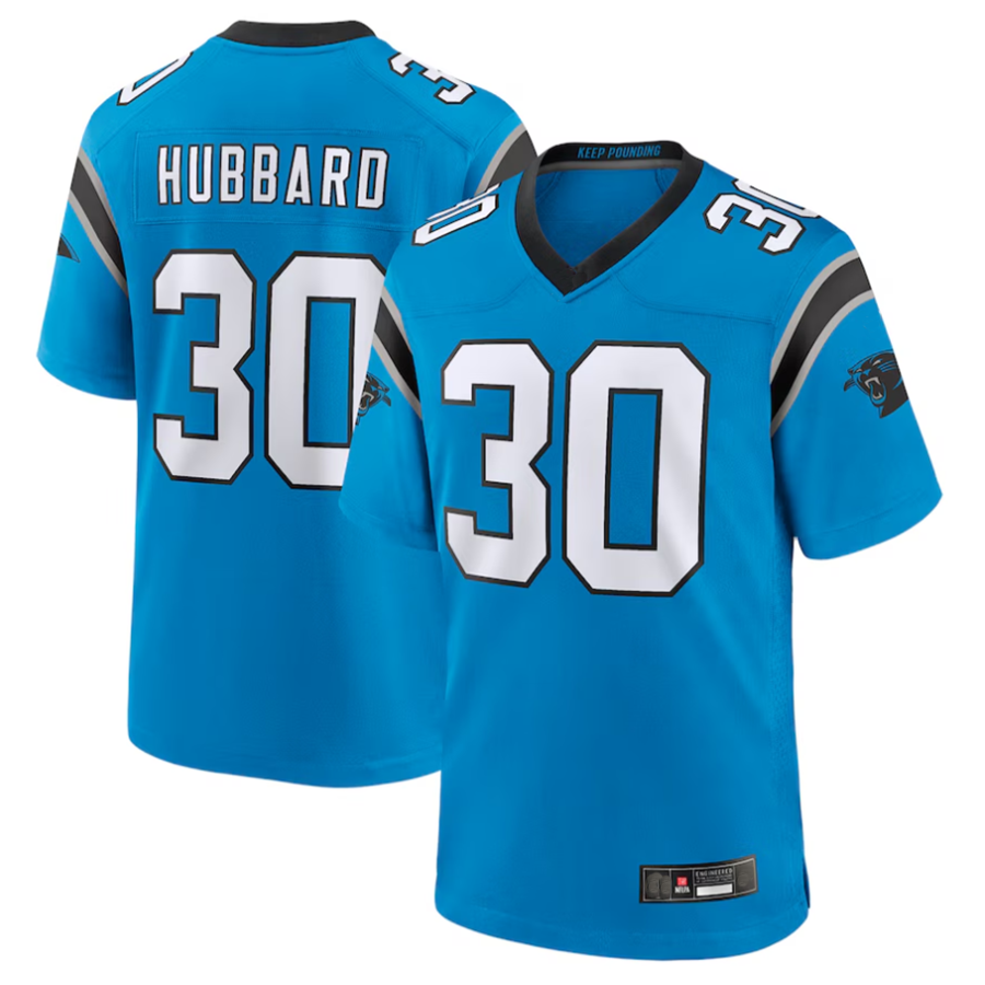 Odoa C.Panthers #30 Chuba Hubbard Player Blue Game Stitched Jerseys