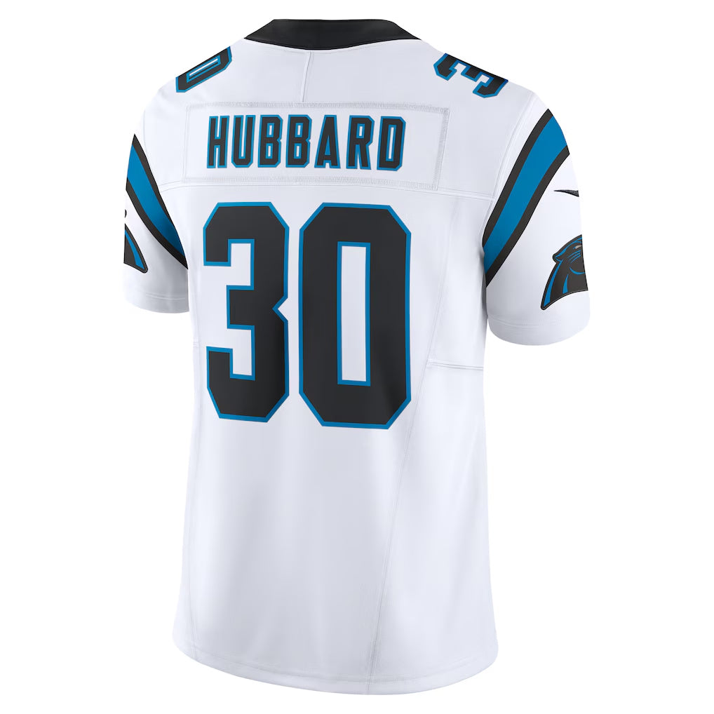 Odoa C.Panthers #30 Chuba Hubbard Player White Vapor F.U.S.E. Limited Stitched Jerseys