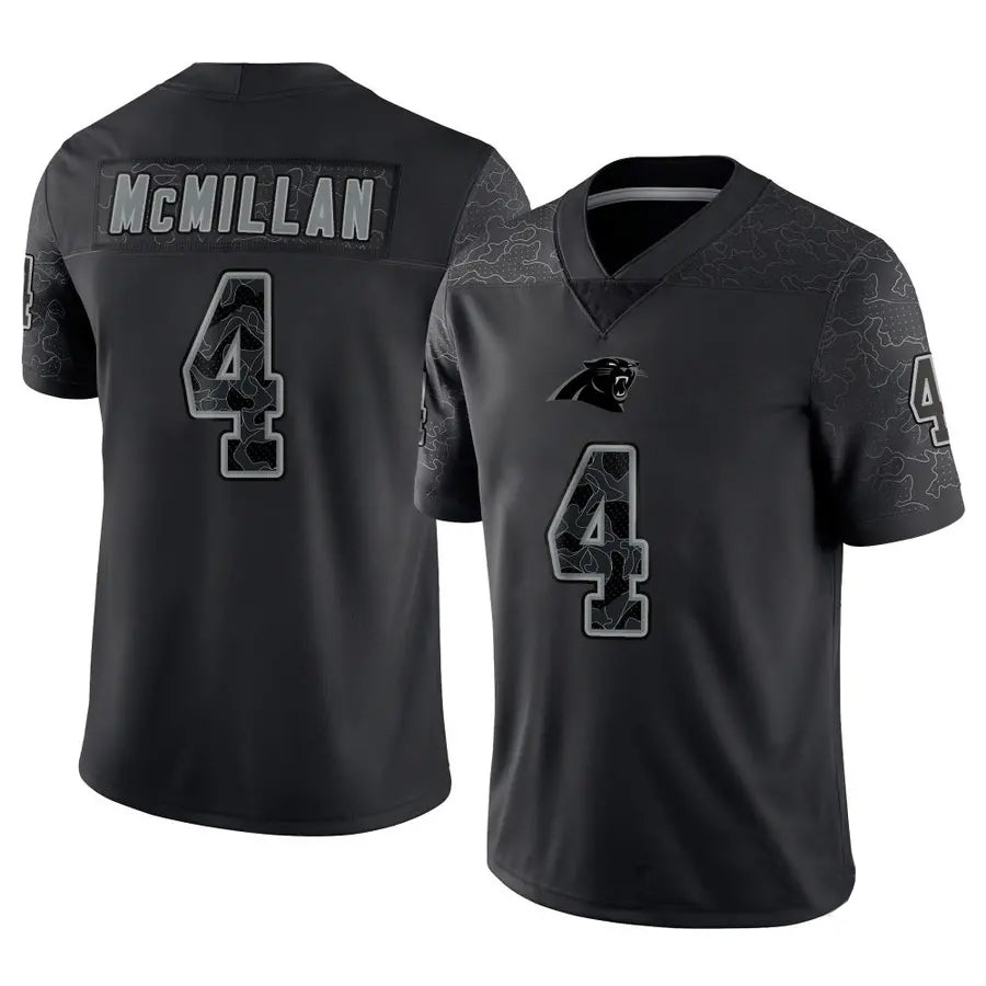 Odoa C.Panthers #4 Tetairoa McMillan Player Black REFLECTIVE Limited Stitched Jerseys