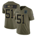 Odoa C.Panthers #51 Sam Mills Player Olive Salute to Service Limited Home Game Stitched Jerseys