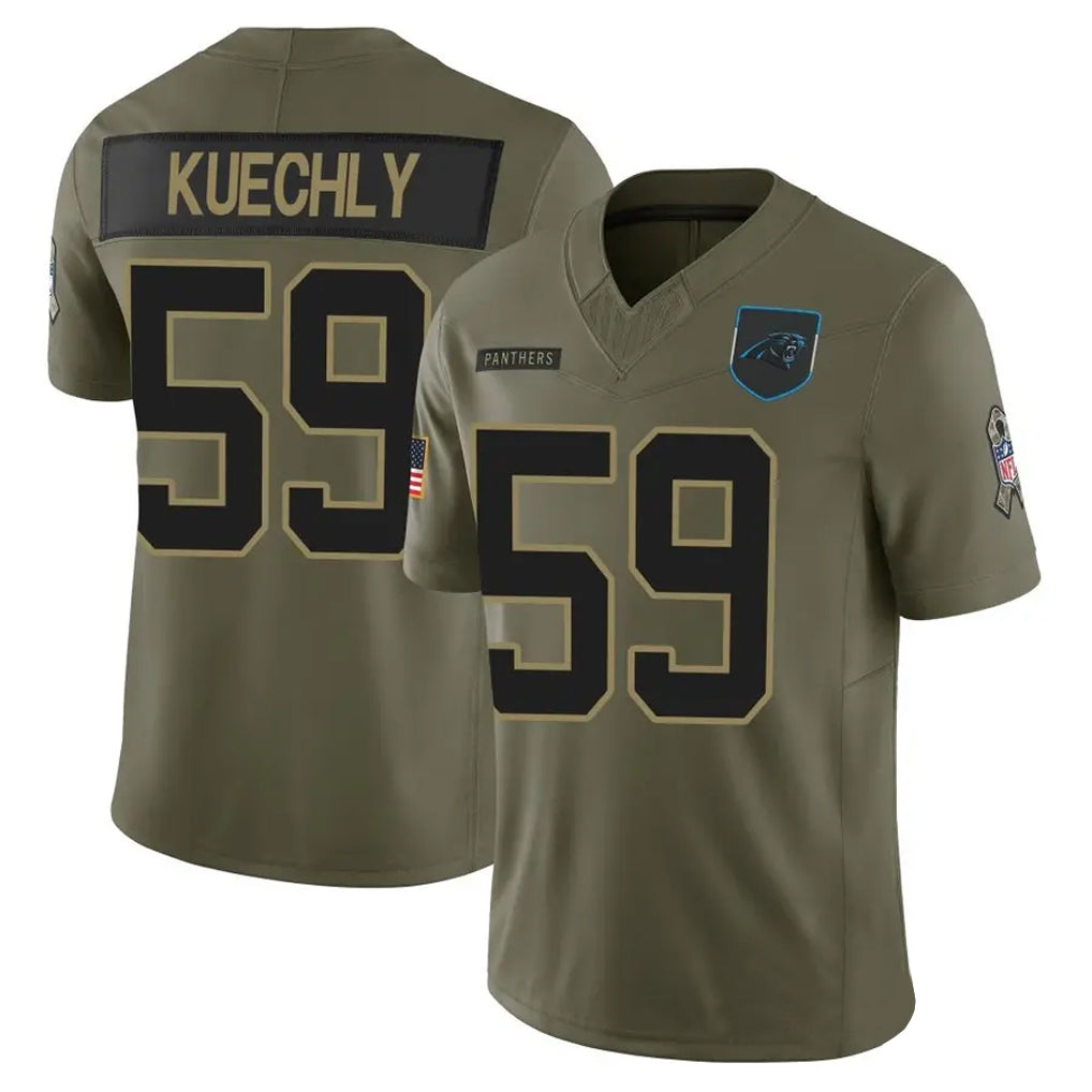 Odoa C.Panthers #59 Luke Kuechly Player Olive Salute To Service Limited Stitched Jerseys