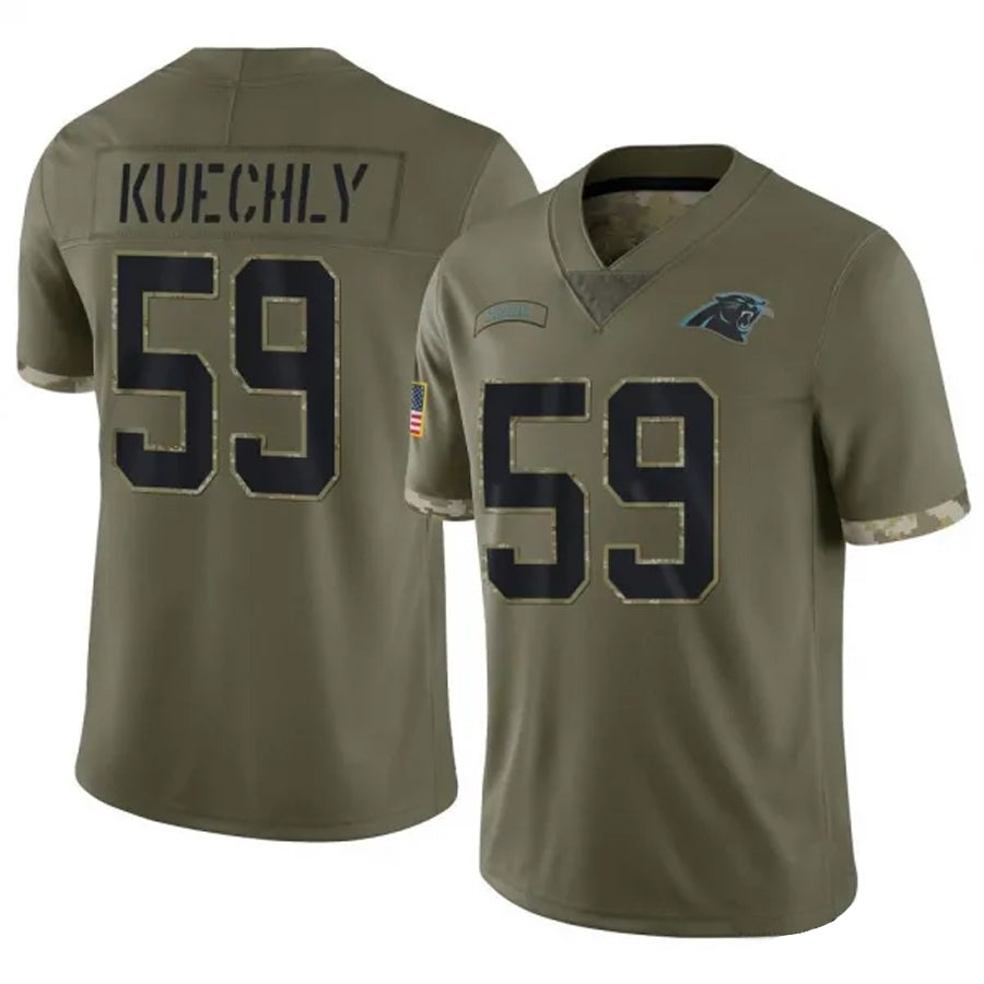 Odoa C.Panthers #59 Luke Kuechly Player Salute To Service Olive Stitched Jerseys