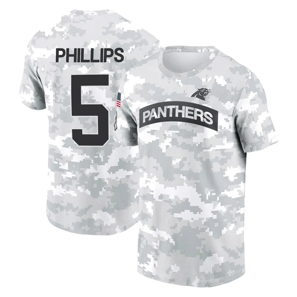 Odoa C.Panthers #5 Jaelan Phillips Player Arctic Camo Salute to Service T-Shirt Hoodies Stitched Jerseys