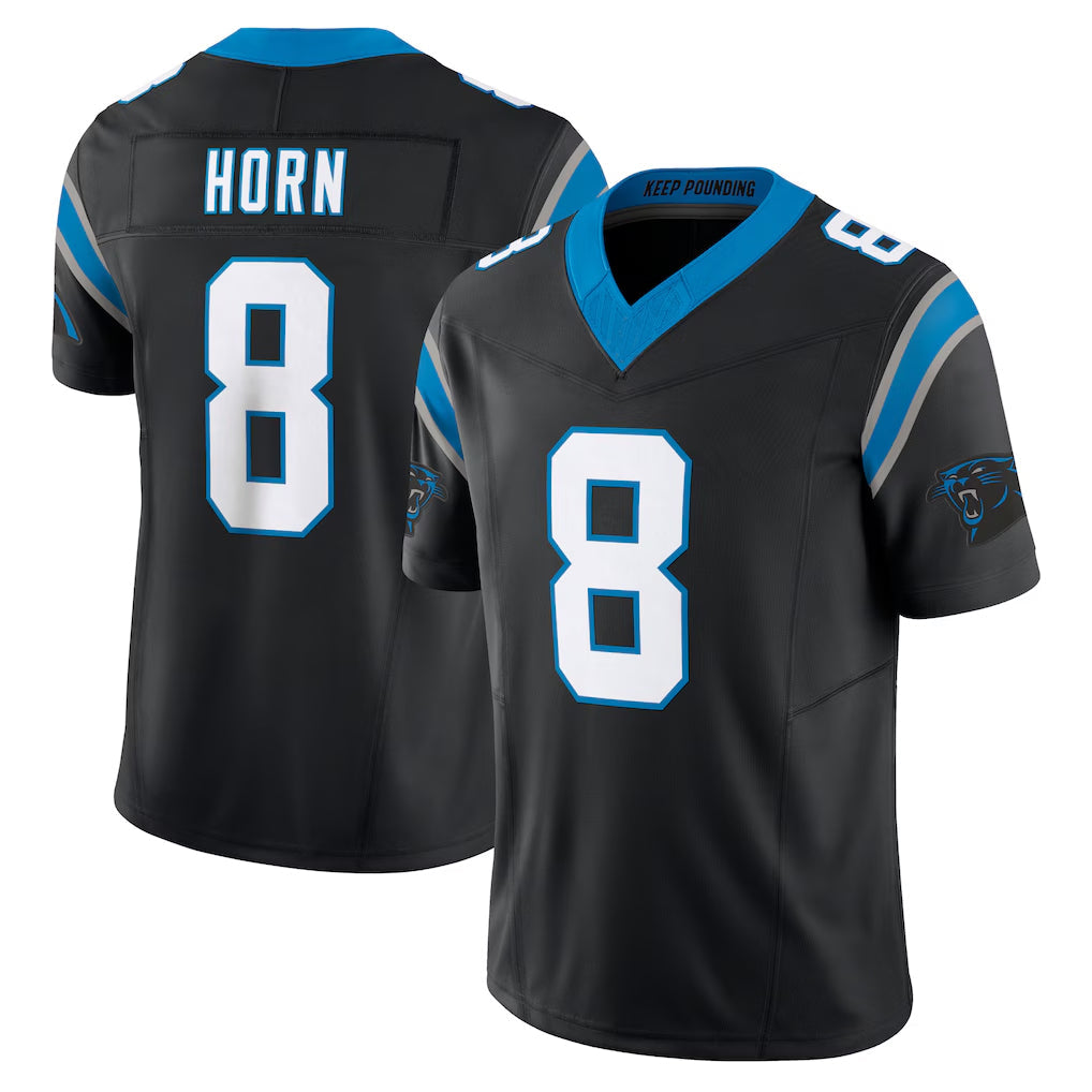 Odoa C.Panthers #8 Jaycee Horn Player Black Vapor F.U.S.E. Limited Home Game Stitched Jerseys