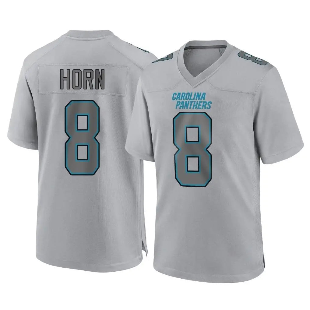 Odoa C.Panthers #8 Jaycee Horn Player Gray Atmosphere Fashion Game Stitched Jerseys