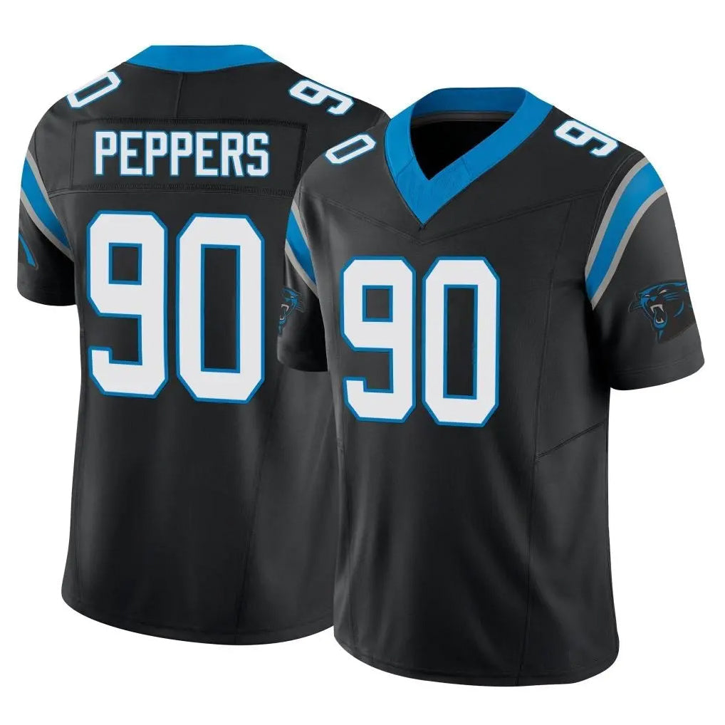 Odoa C.Panthers #90 Julius Peppers Player Black Vapor F.U.S.E. Limited Home Game Stitched Jerseys