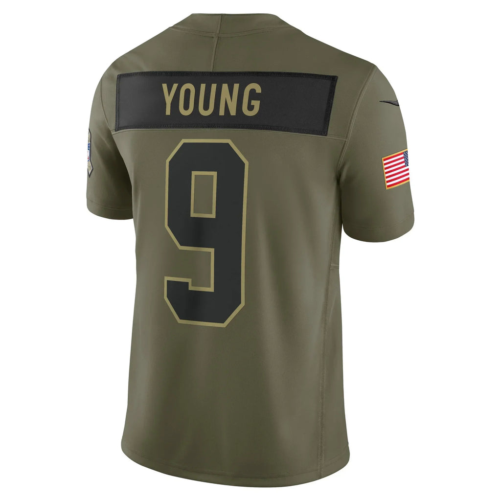 Odoa C.Panthers #9 Bryce Young Olive 2025 Salute to Service Limited Stitched Jerseys