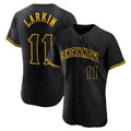 Odoa C.Reds #11 Barry Larkin Player Black Snake Skin City Limited Elite Home Stitched Jerseys