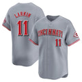 Odoa C.Reds #11 Barry Larkin Player Gray Home Limited Stitched Jerseys