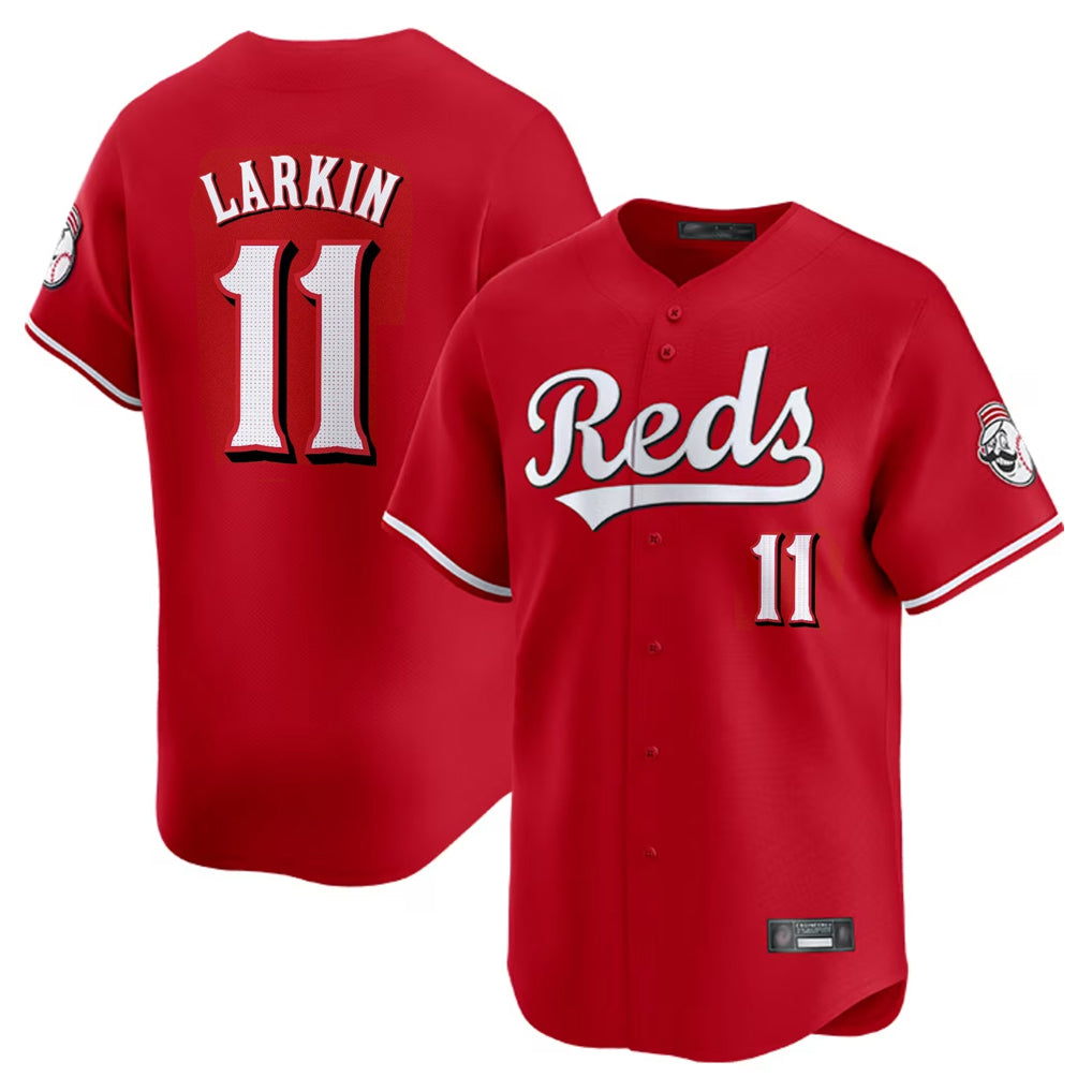 Odoa C.Reds #11 Barry Larkin Player Red Home Limited Stitched Jerseys