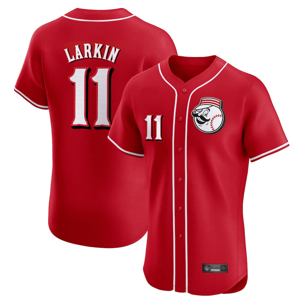 Odoa C.Reds #11 Barry Larkin Player Red Limited Elite Home Game Stitched Jerseys