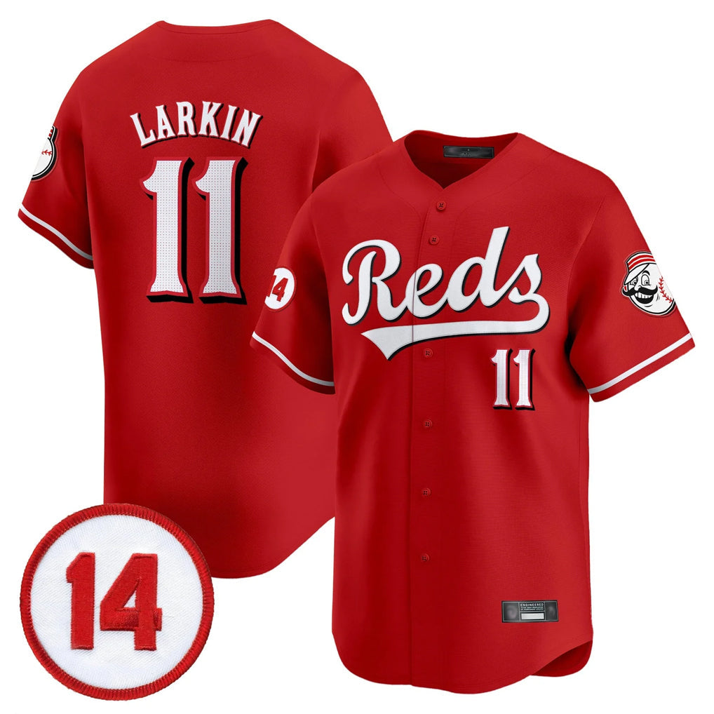Odoa C.Reds #11 Barry Larkin Player Red Vapor Premier Limited Home Stitched Jerseys