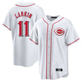 Odoa C.Reds #11 Barry Larkin Player White Game Home Stitched Jerseys