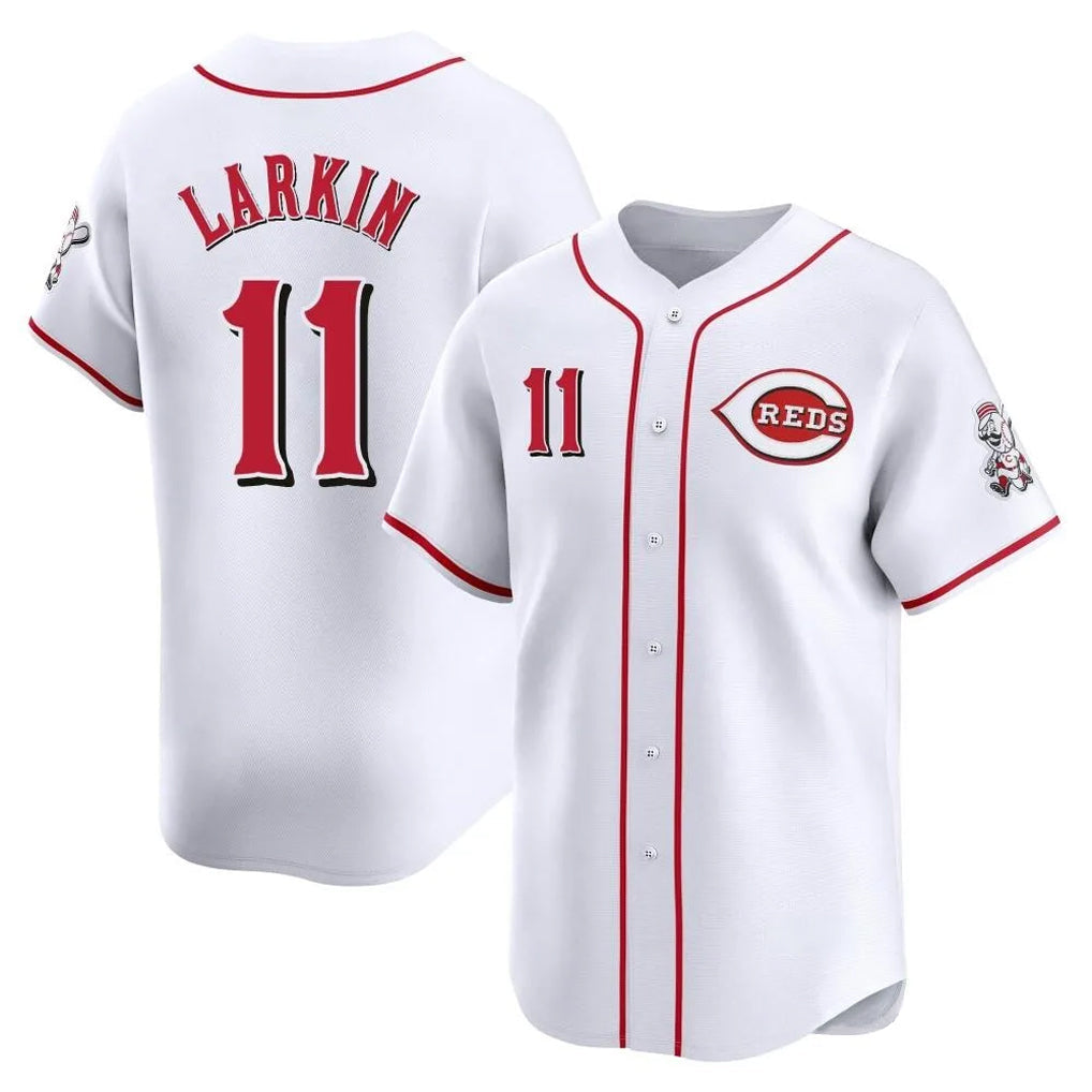 Odoa C.Reds #11 Barry Larkin Player White Home Limited Stitched Jerseys