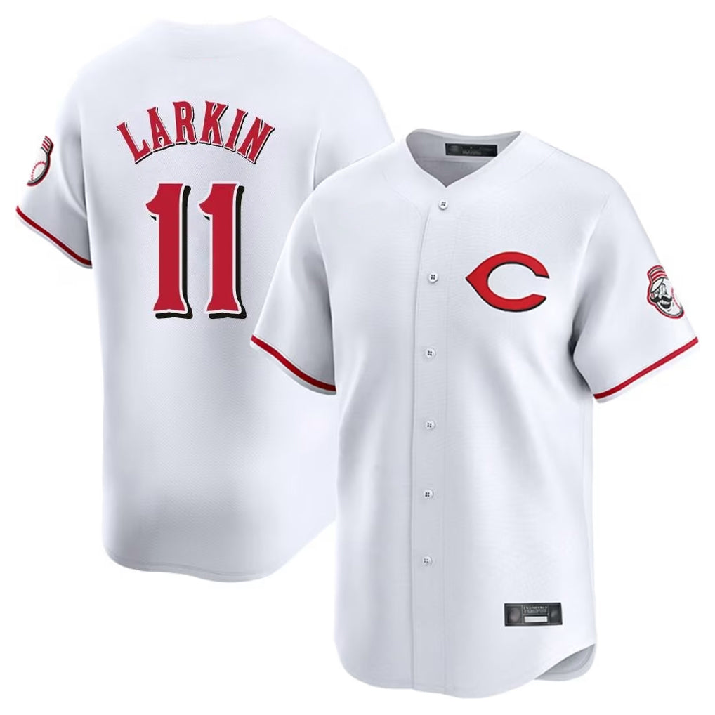Odoa C.Reds #11 Barry Larkin Player White Limited Home Stitched Jerseys