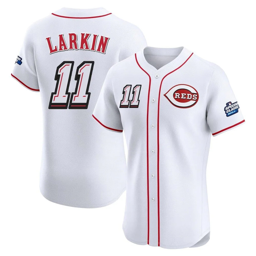Odoa C.Reds #11 Barry Larkin Player White Speedway Classic Limited Elite Home Stitched Jerseys