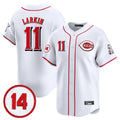 Odoa C.Reds #11 Barry Larkin Player White Vapor Premier Limited Home Stitched Jerseys