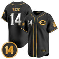 Odoa C.Reds #14 Pete Rose Player Black-Gold Vapor Premier Limited Home Stitched Jerseys