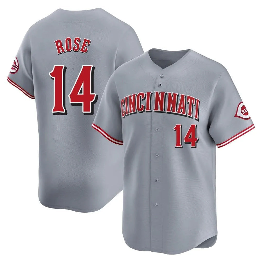 Odoa C.Reds #14 Pete Rose Player Gray Home Limited Stitched Jerseys