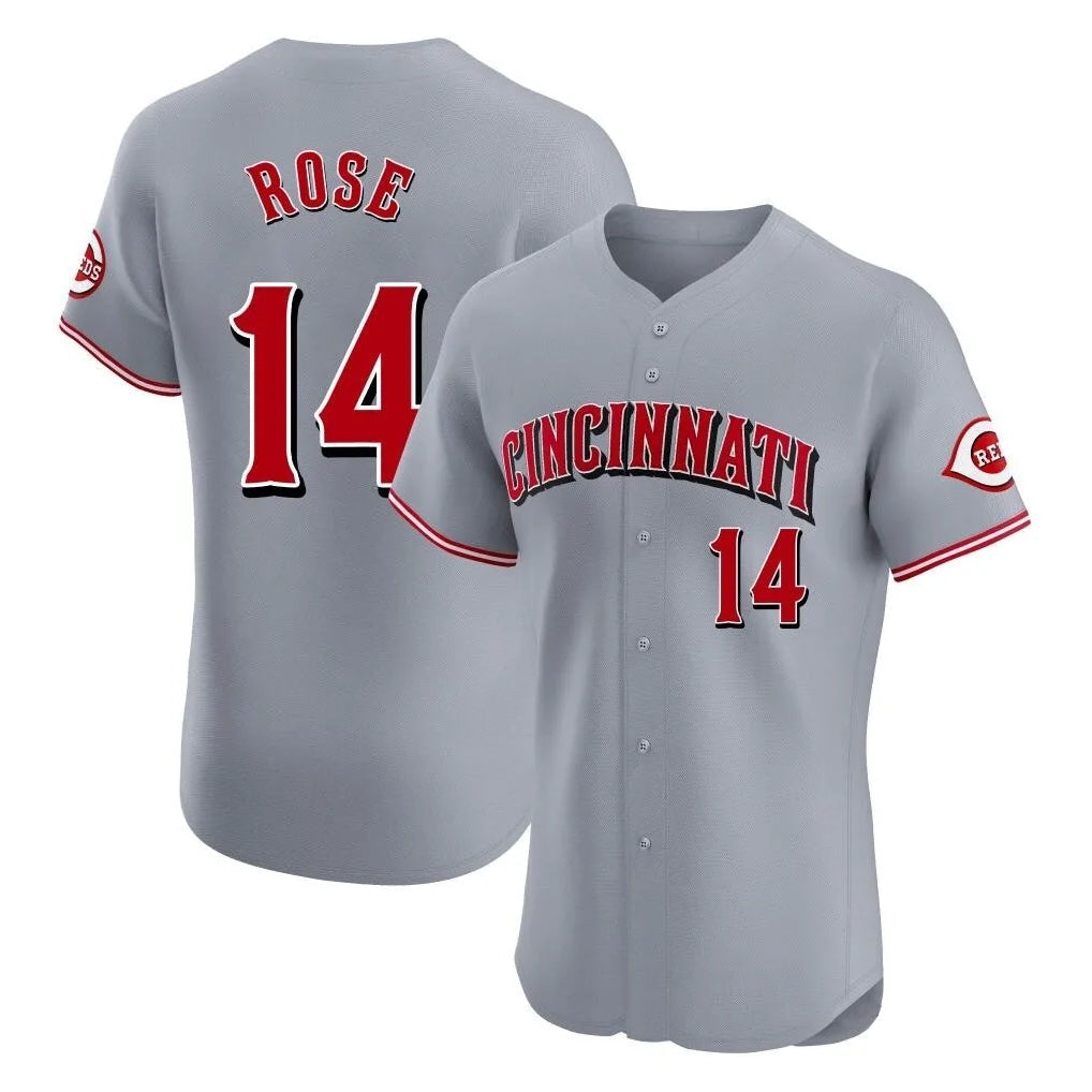 Odoa C.Reds #14 Pete Rose Player Gray Limited Elite Home Stitched Jerseys