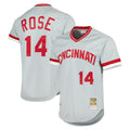 Odoa C.Reds #14 Pete Rose Player Mitchell & Ness Gray Throwback Cooperstown Mesh T-shirt Game Stitched Jerseys