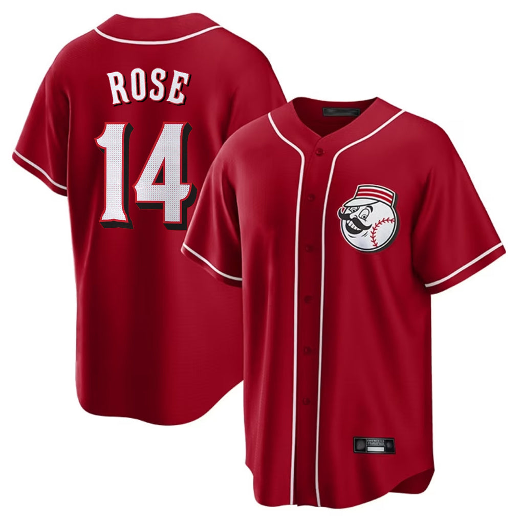 Odoa C.Reds #14 Pete Rose Player Red Home Game Stitched Jerseys