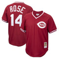 Odoa C.Reds #14 Pete Rose Player Red Throwback Cooperstown Collection Limited T-shirt Stitched Jerseys