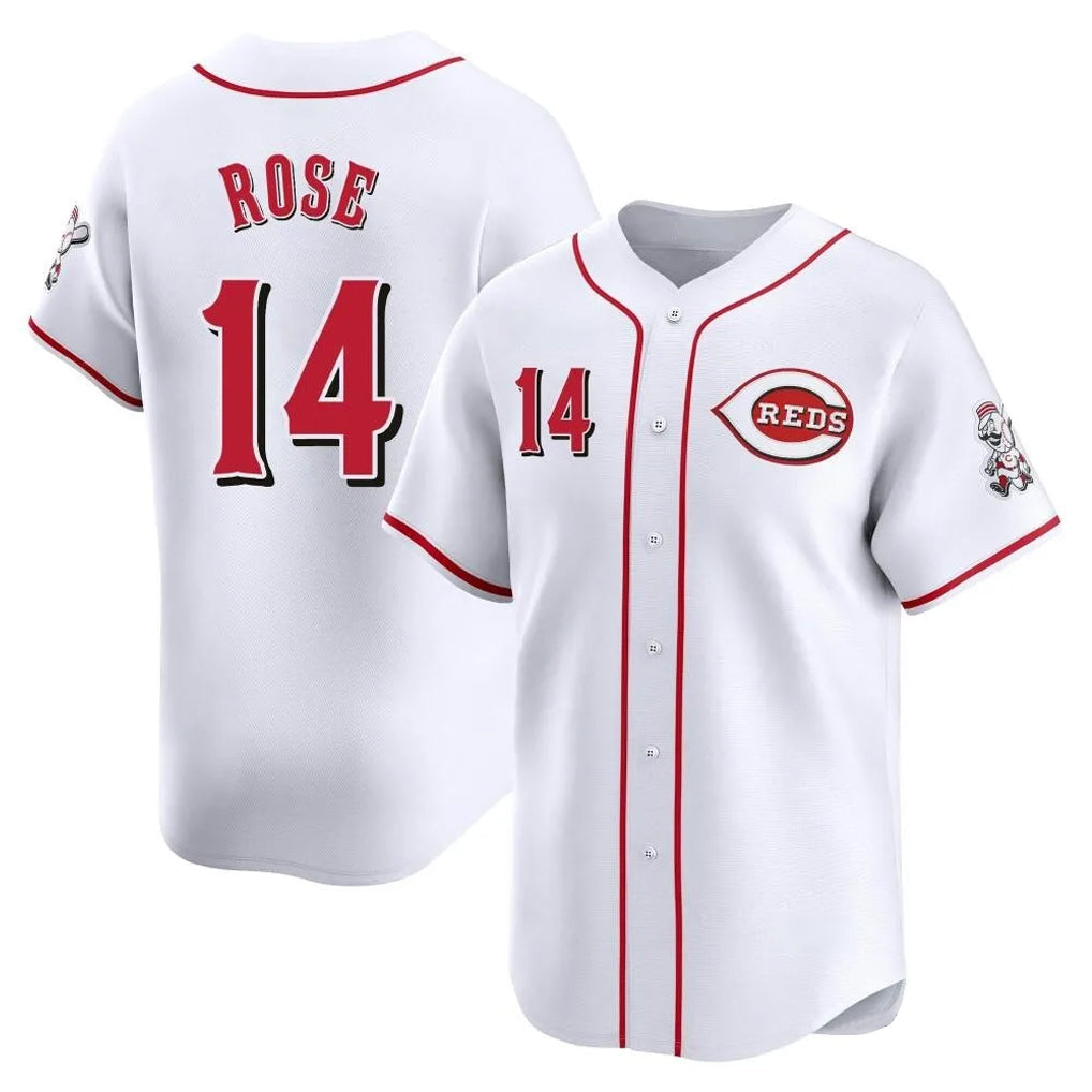 Odoa C.Reds #14 Pete Rose Player White Home Limited Stitched Jerseys