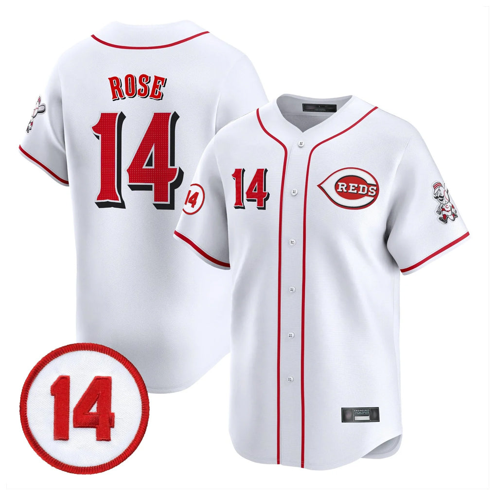Odoa C.Reds #14 Pete Rose Player White Vapor Premier Limited Home Stitched Jerseys