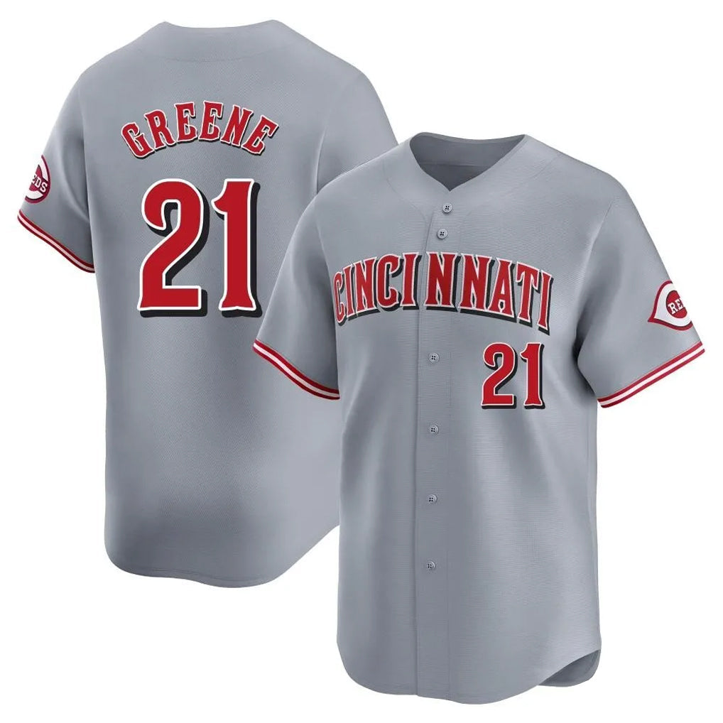 Odoa C.Reds #21 Hunter Greene Player Gray Home Limited Stitched Jerseys