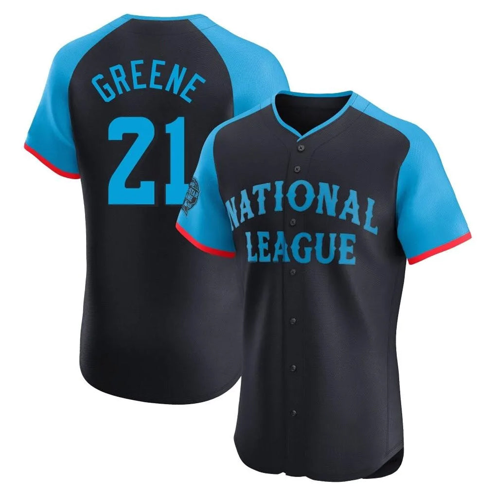 Odoa C.Reds #21 Hunter Greene Player Navy Limited Elite National League All-Star Game Stitched Jerseys
