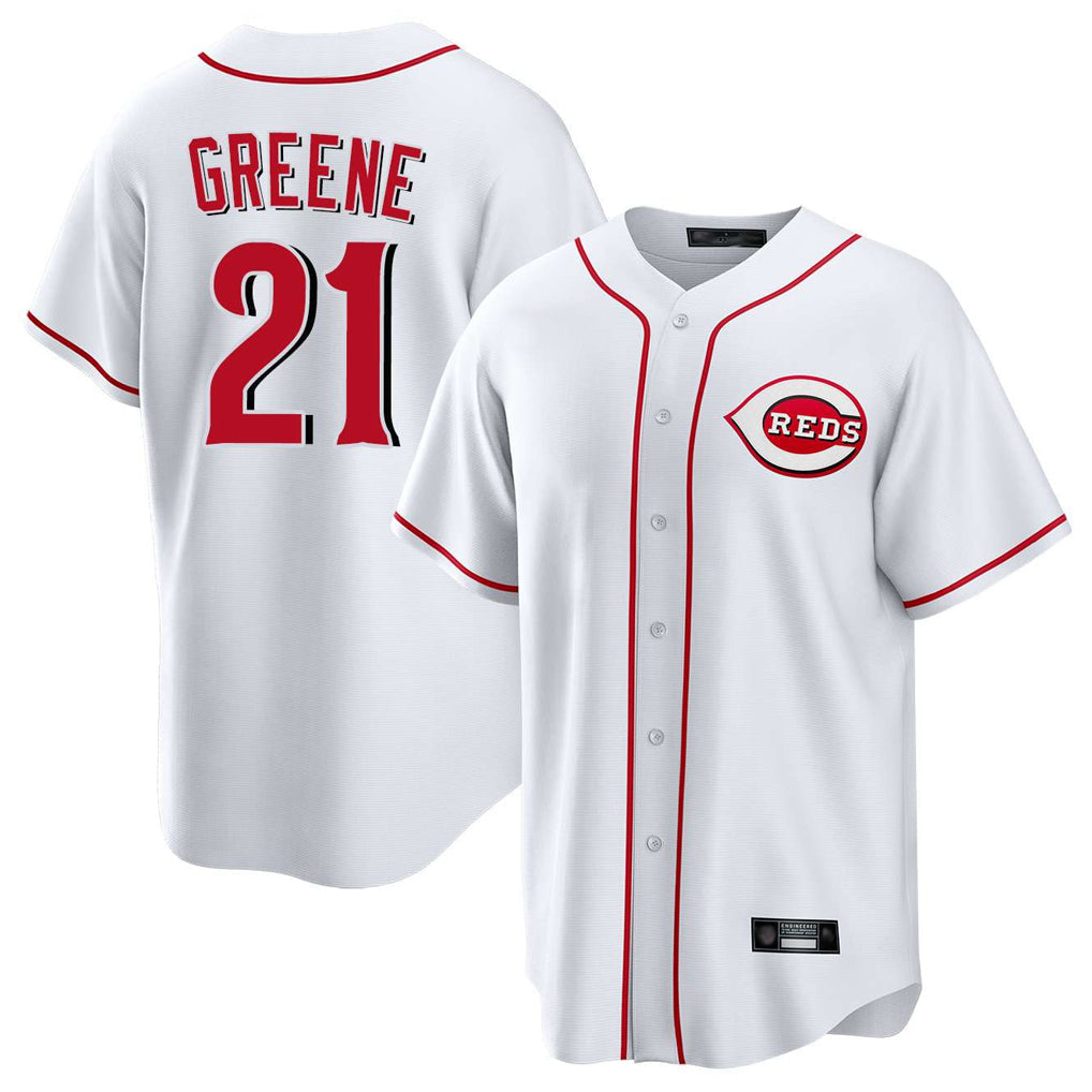 Odoa C.Reds #21 Hunter Greene Player White Game Home Stitched Jerseys
