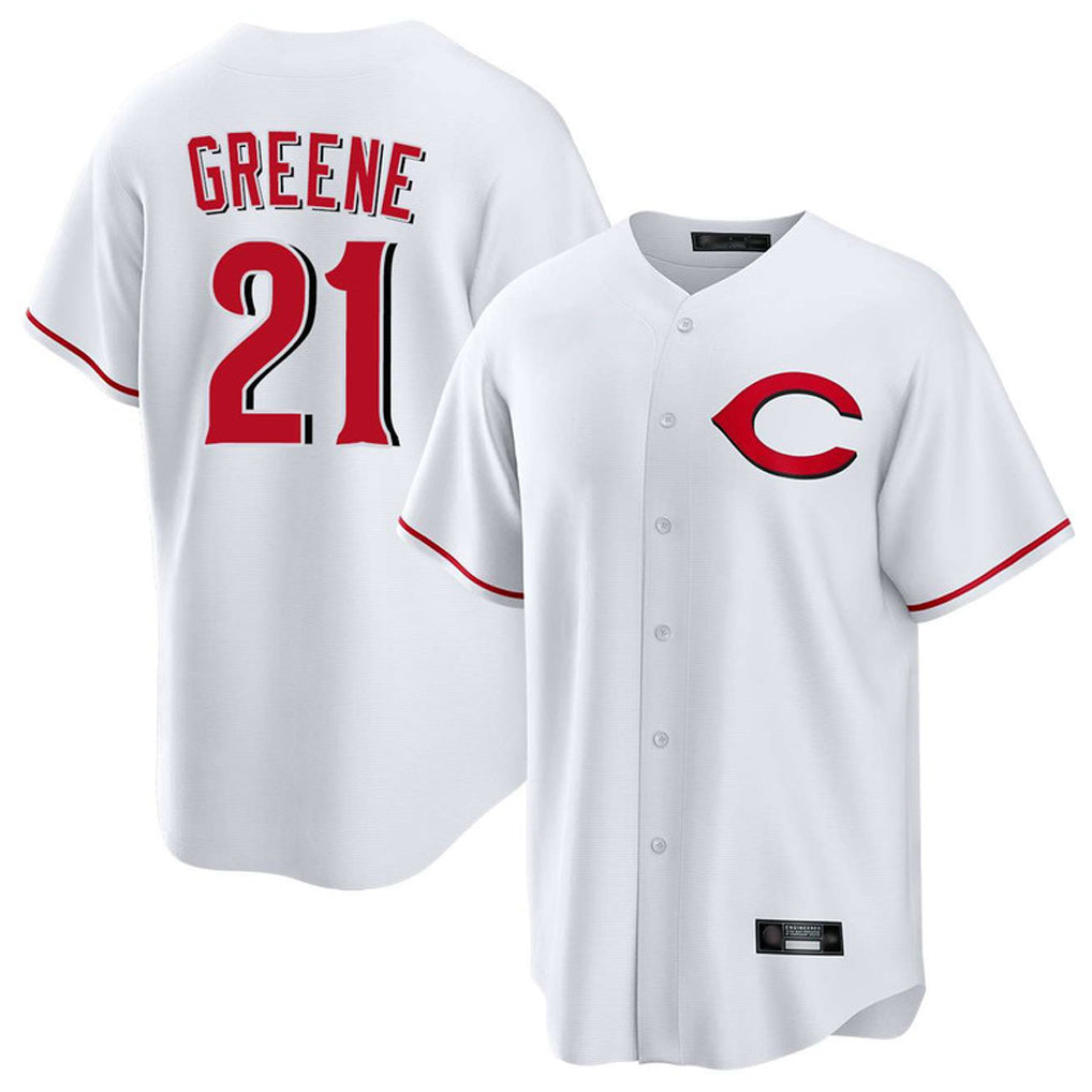 Odoa C.Reds #21 Hunter Greene Player White Home Game Stitched Jerseys