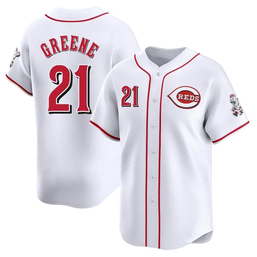 Odoa C.Reds #21 Hunter Greene Player White Home Limited Stitched Jerseys