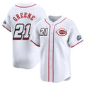 Odoa C.Reds #21 Hunter Greene Player White Speedway Classic Home Limited Stitched Jerseys