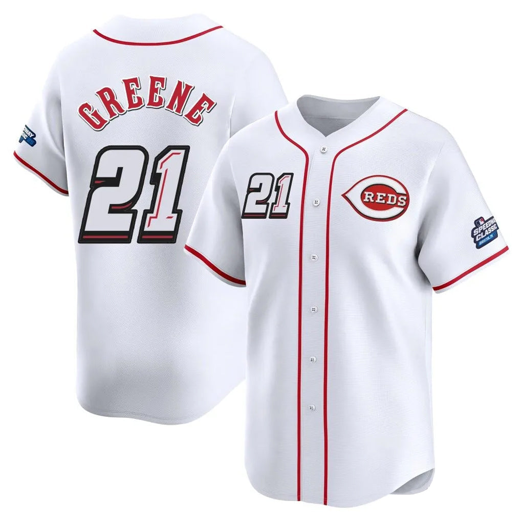Odoa C.Reds #21 Hunter Greene Player White Speedway Classic Home Limited Stitched Jerseys