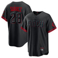 Odoa C.Reds #28 Eugenio Su¡§¡érez Player Black City Connect Home Game Stitched Jerseys