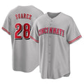 Odoa C.Reds #28 Eugenio Su¡§¡érez Player Gray Home Game Stitched Jerseys