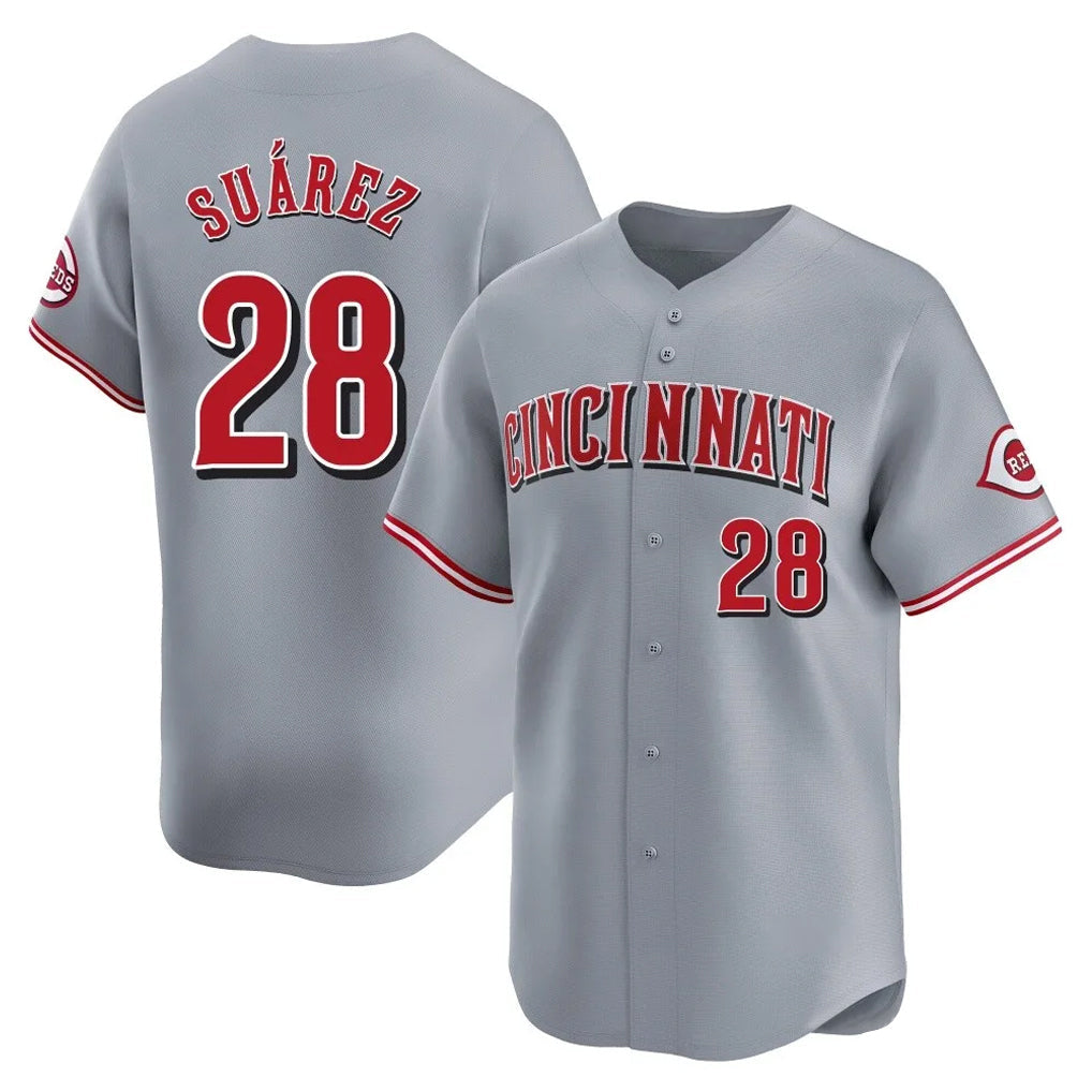 Odoa C.Reds #28 Eugenio Su¡§¡érez Player Gray Home Limited Stitched Jerseys