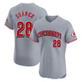 Odoa C.Reds #28 Eugenio Su¡§¡érez Player Gray Limited Elite Home Stitched Jerseys
