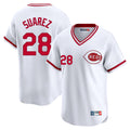 Odoa C.Reds #28 Eugenio Su¡§¡érez Player White Cooperstown Collection Limited T-shirt Home Stitched Jerseys