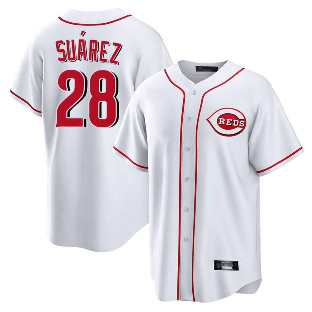 Odoa C.Reds #28 Eugenio Su¡§¡érez Player White Game Home Stitched Jerseys