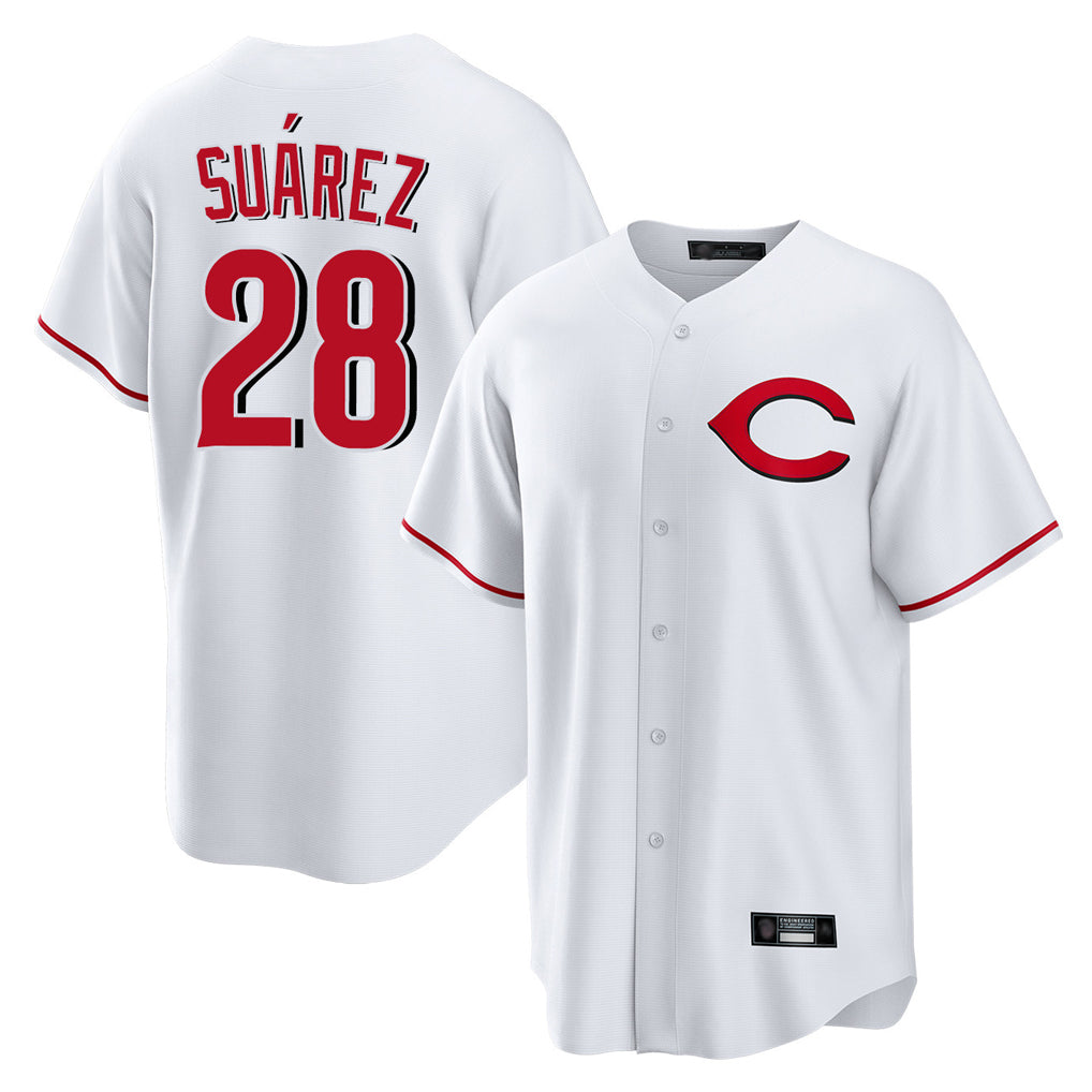 Odoa C.Reds #28 Eugenio Su¡§¡érez Player White Home Game Stitched Jerseys