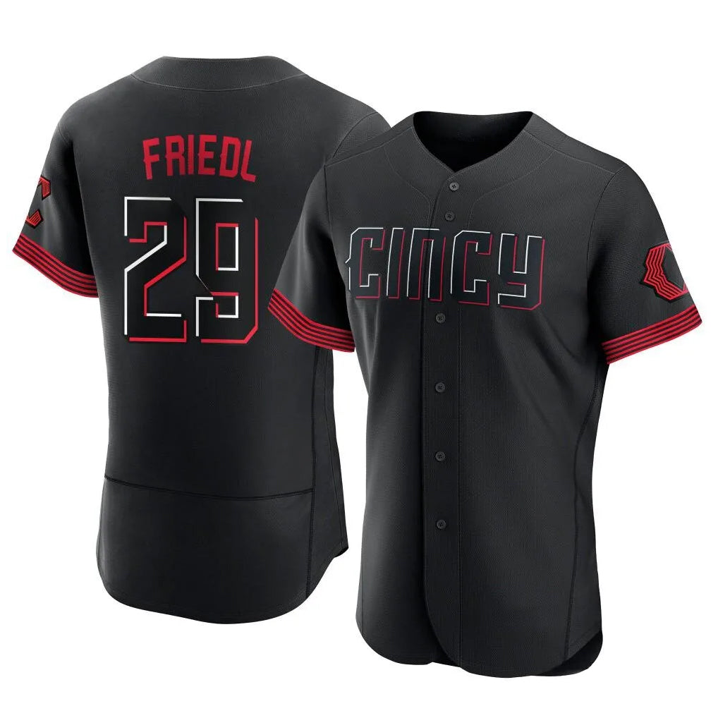 Odoa C.Reds #29 TJ Friedl Player Black City Connect Limited Elite Home Stitched Jerseys