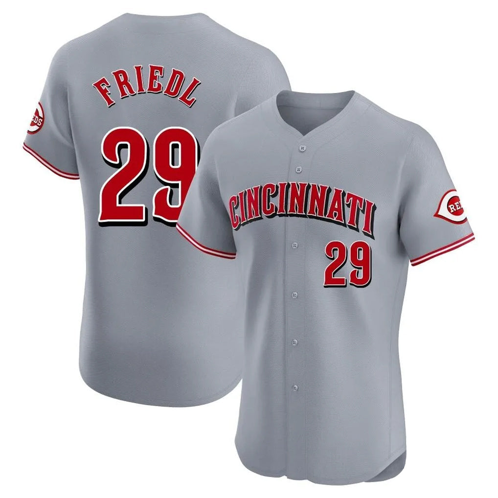 Odoa C.Reds #29 TJ Friedl Player Gray Limited Elite Home Stitched Jerseys