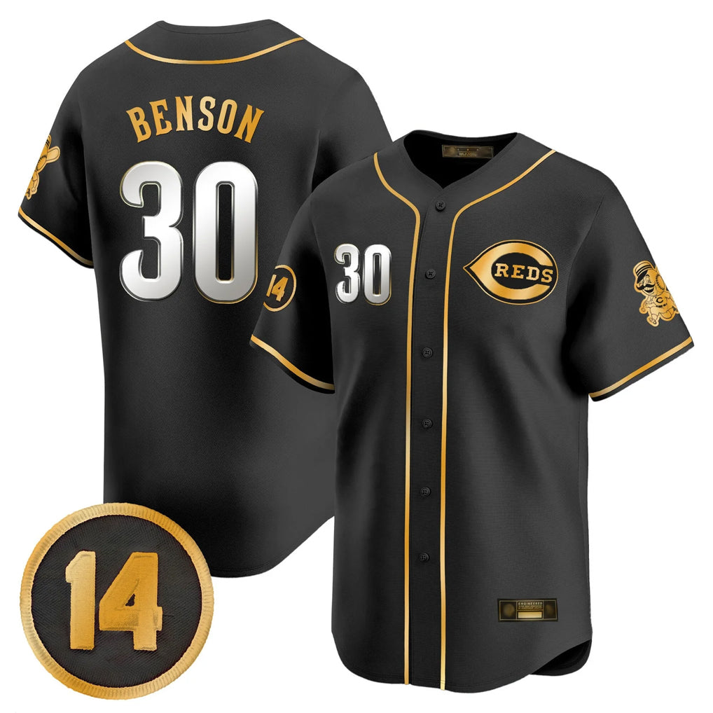 Odoa C.Reds #30 Ken Griffey Player Black-Gold Vapor Premier Limited Home Stitched Jerseys